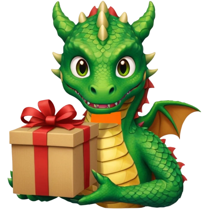 dragon man hold carton box gift emoji