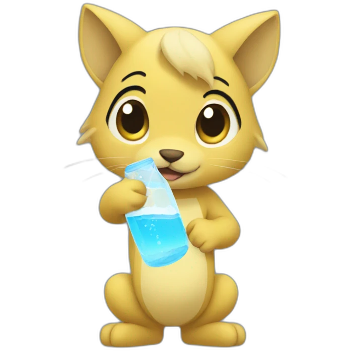 cute abra drinking water emoji