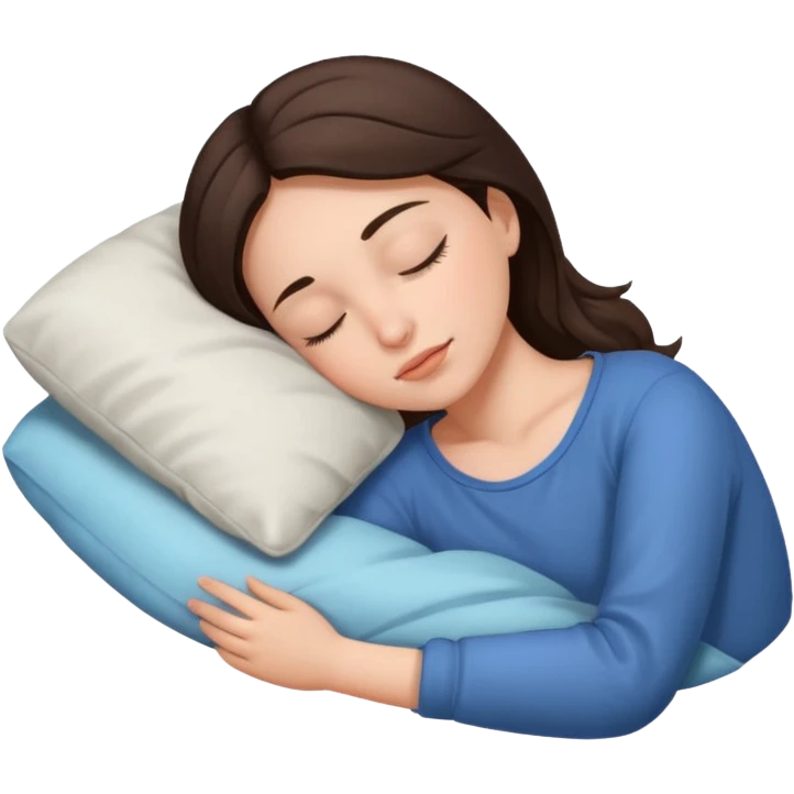 Brunette girl sleeping emoji