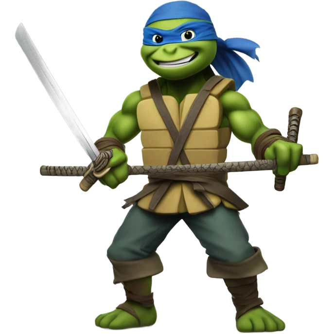 Leonardo tmnt sword slashing  emoji