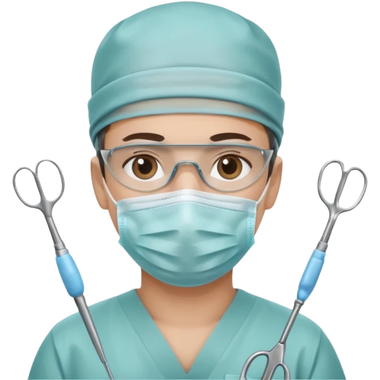 neurosurgeon with surgical tools confident expression emoji