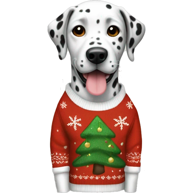 Dalmatiner in christmas Sweater  emoji
