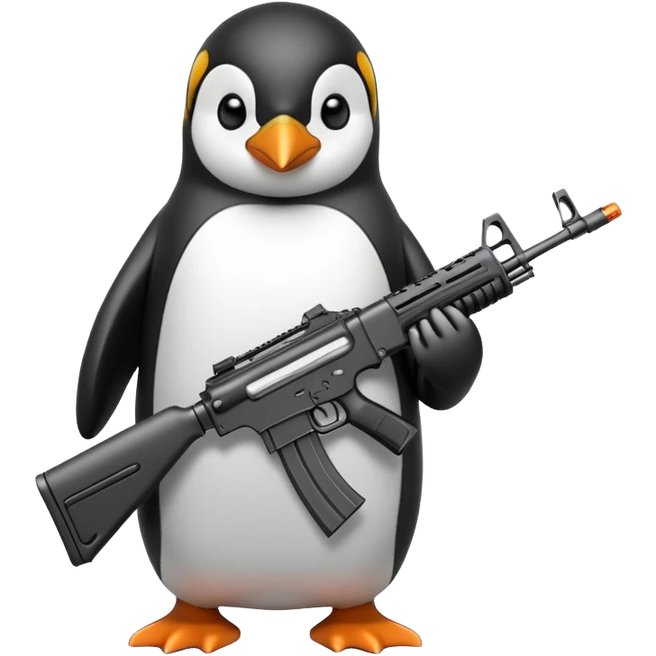 пингвин с автоматом emoji
