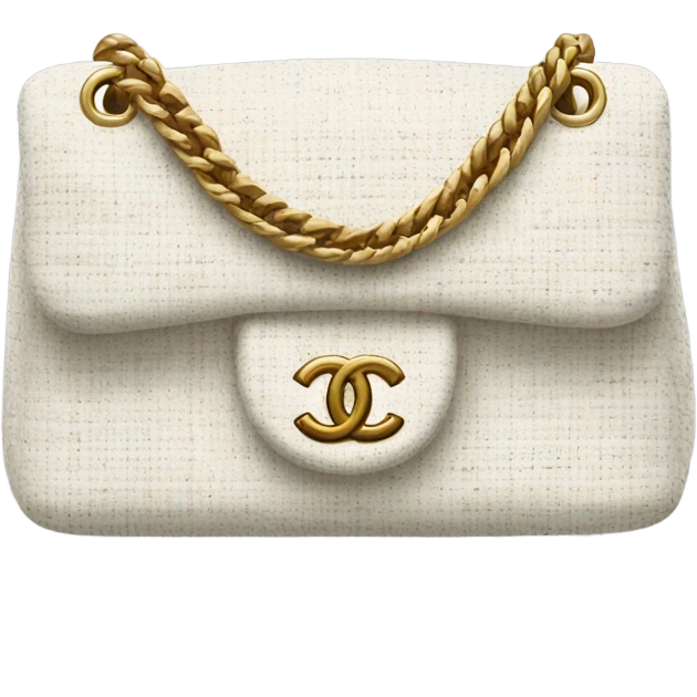 Tweed white chanel bag  emoji