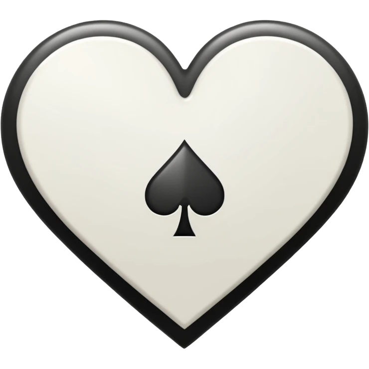 white heart of spades, simple, iconic emoji