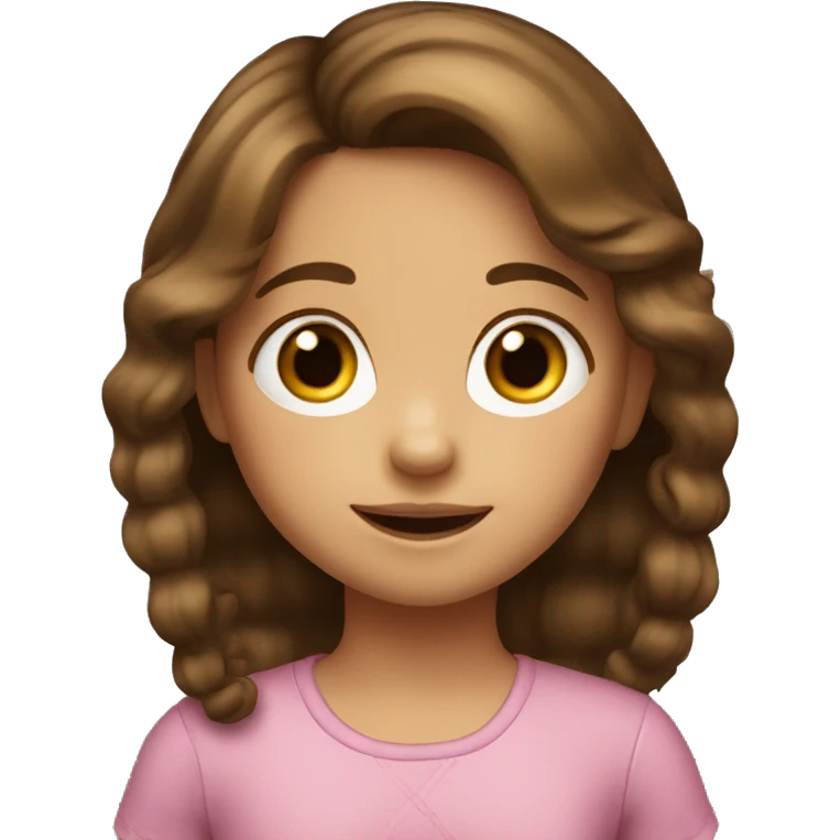 A little 5 year old girl with brown hair emoji