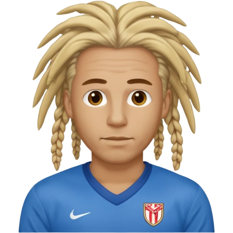 blonde dreadlocks man with blue jersey emoji