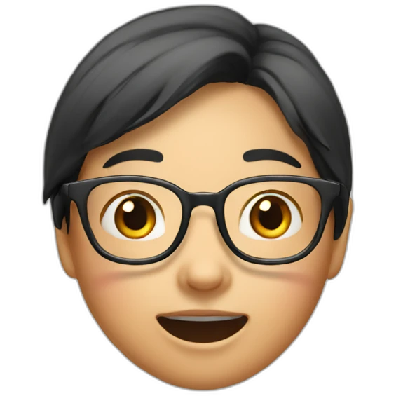 buck-toothede asian girl surprised glasses emoji