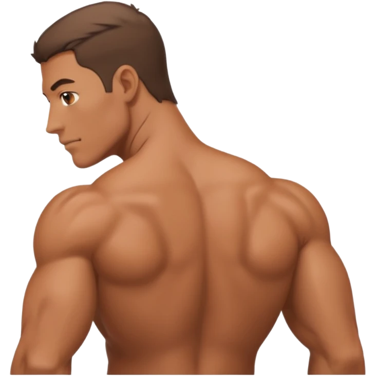 Homem de costas sem camisa emoji