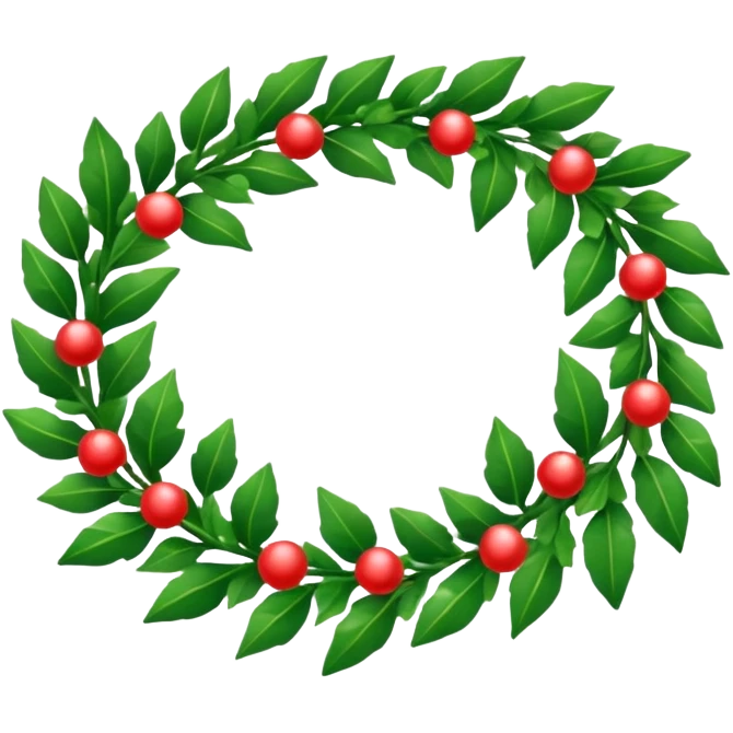 Holiday garland laying horizontally not in a circle emoji