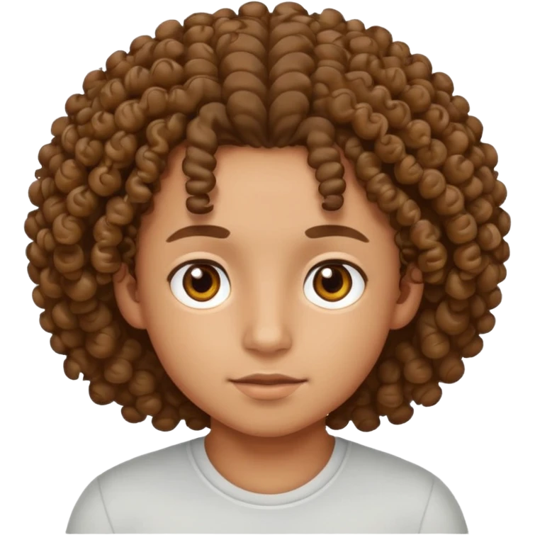 Curly hair mixed kid emoji