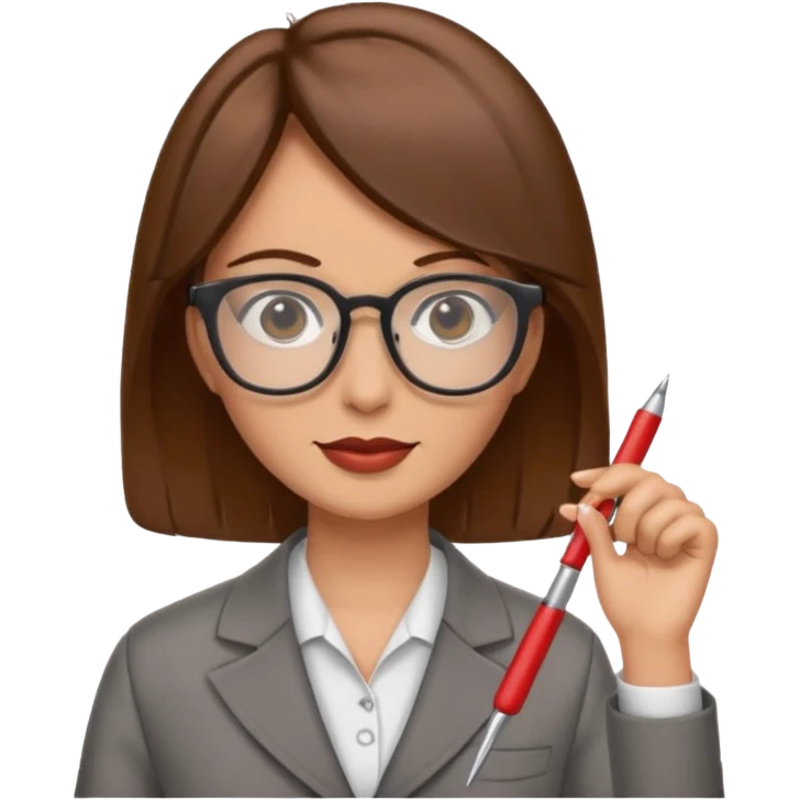 tailor woman with brown hair and glasses emoji