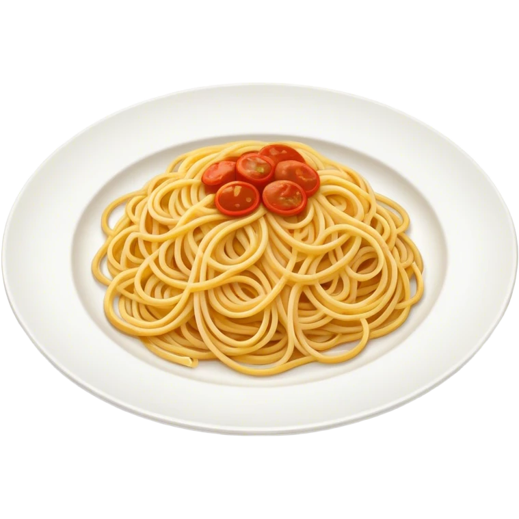 spaghetti on a plate, no sauce emoji