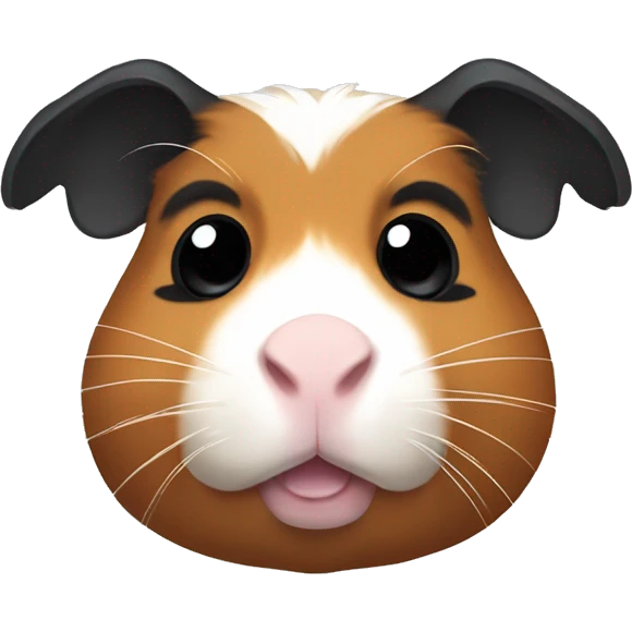 Guinea pig with black Head and brown ear and black ear emoji