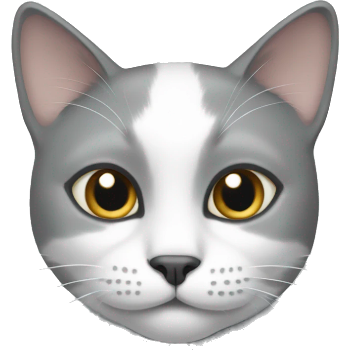 Gray and white cat emoji
