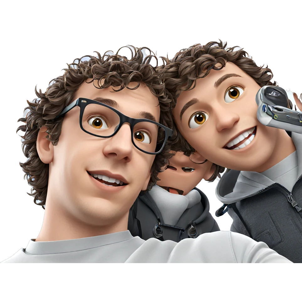 boys sharing a smile emoji