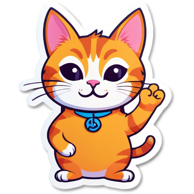 Cat showing the peace sign emoji