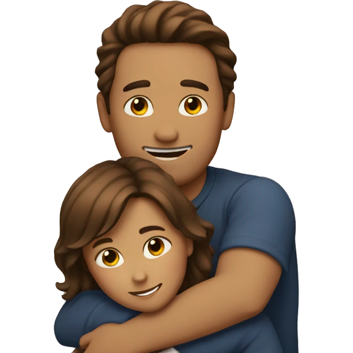 Two people hugging brown hair  emoji
