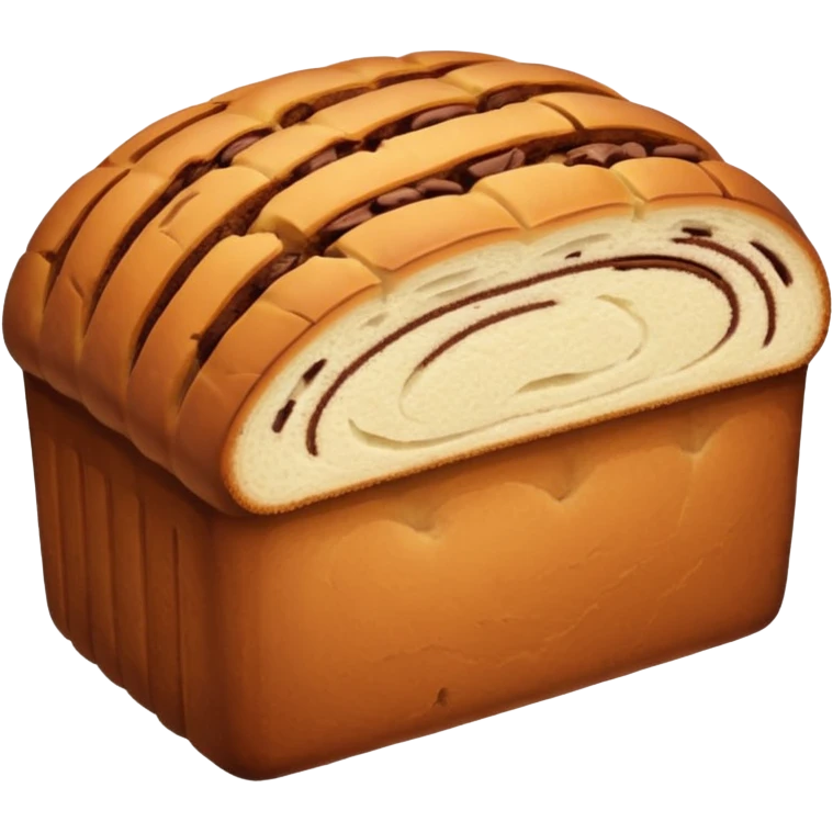sweet bread sliced with cocoa lines inside emoji