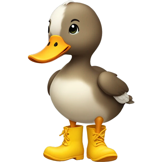 cute duck wearing rainboots emoji