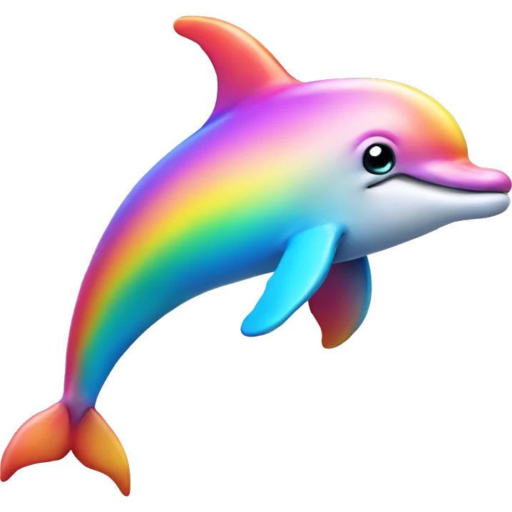 Beautiful rainbow dolphin emoji