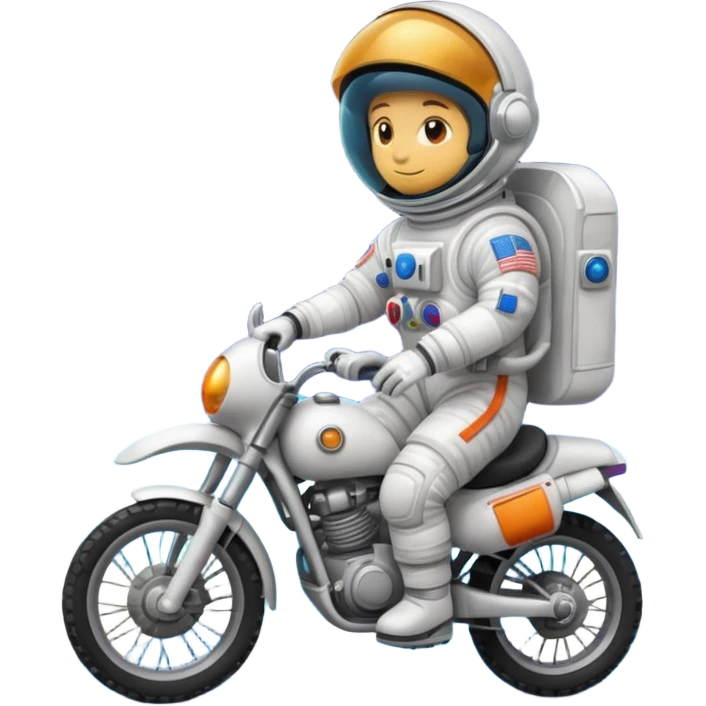 Astronaut with closed helmet riding planets emoji