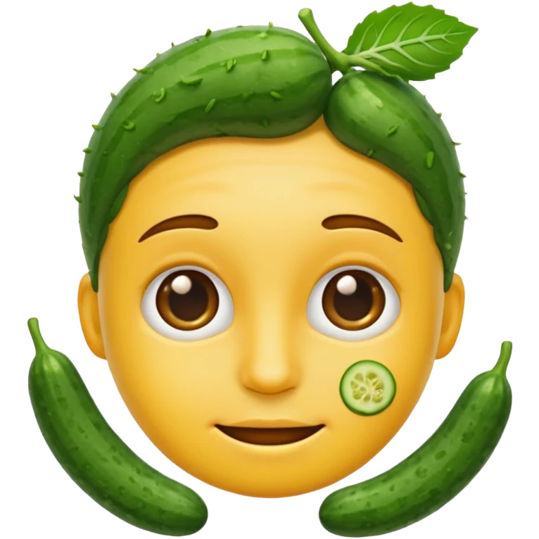 emoji with cucumbers on face emoji