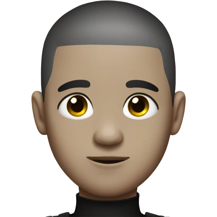 Cute face goth boy with buzzcut emoji