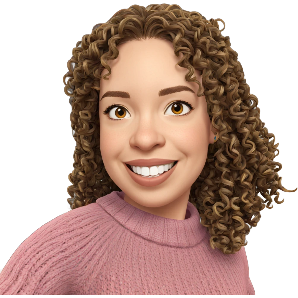 smiling girl in cozy sweater emoji