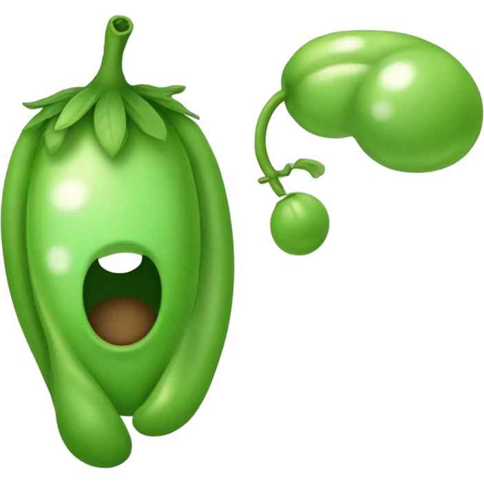 A sick pea emoji