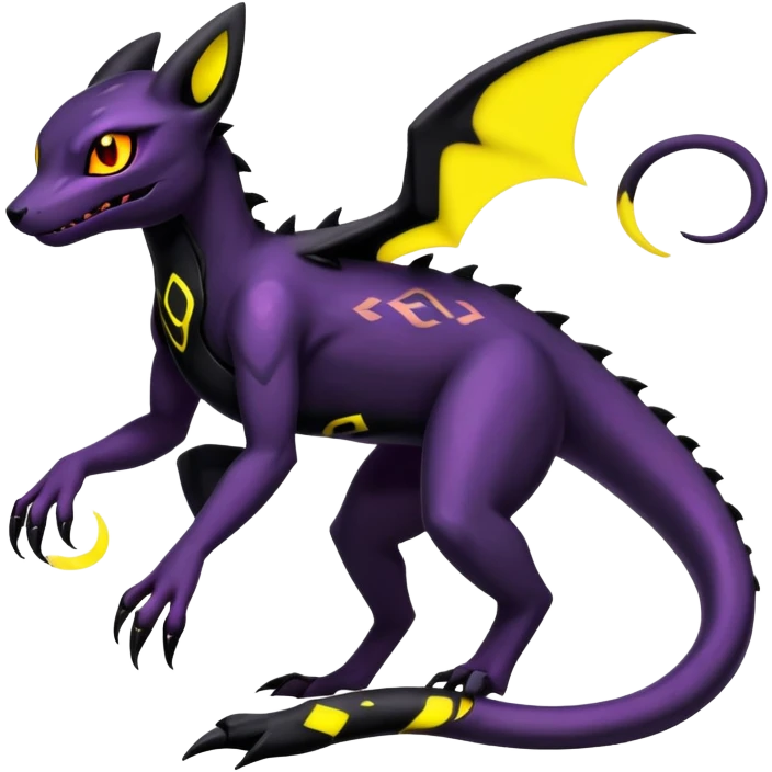 Dark Edgy Salandit-Umbreon-Fakémon-hybrid-creature (full body)  emoji