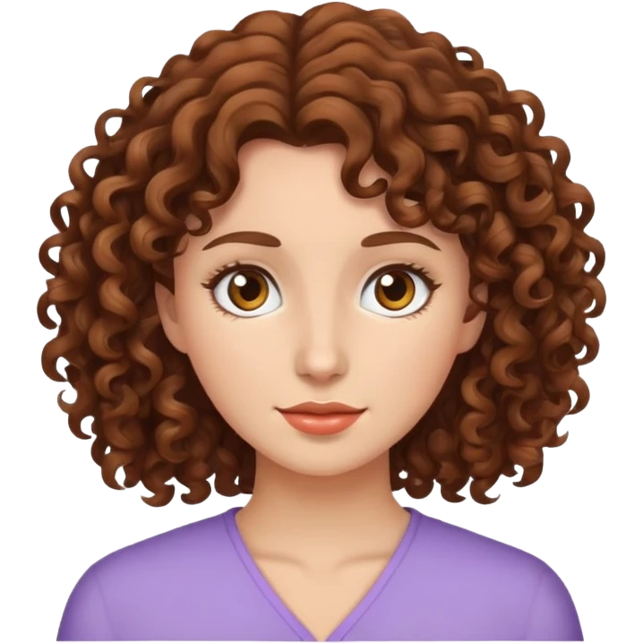 Woman with brown curly hair emoji