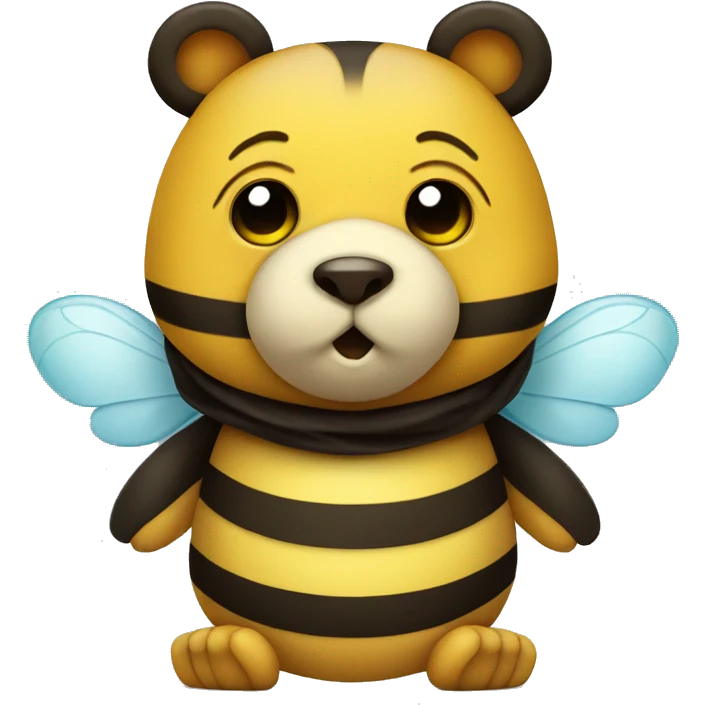 Cute bear dressed as a bee with pacifier in mouth emoji