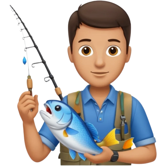 Male Brunette fishing guide with a fish emoji