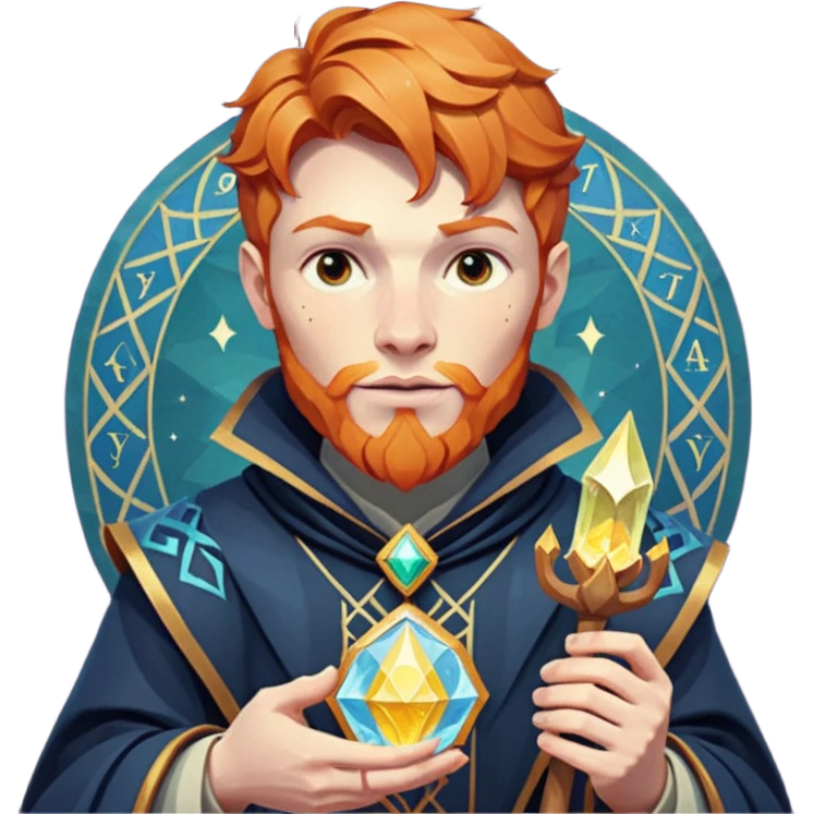 fantasy magic tarot card low poly ginger emoji