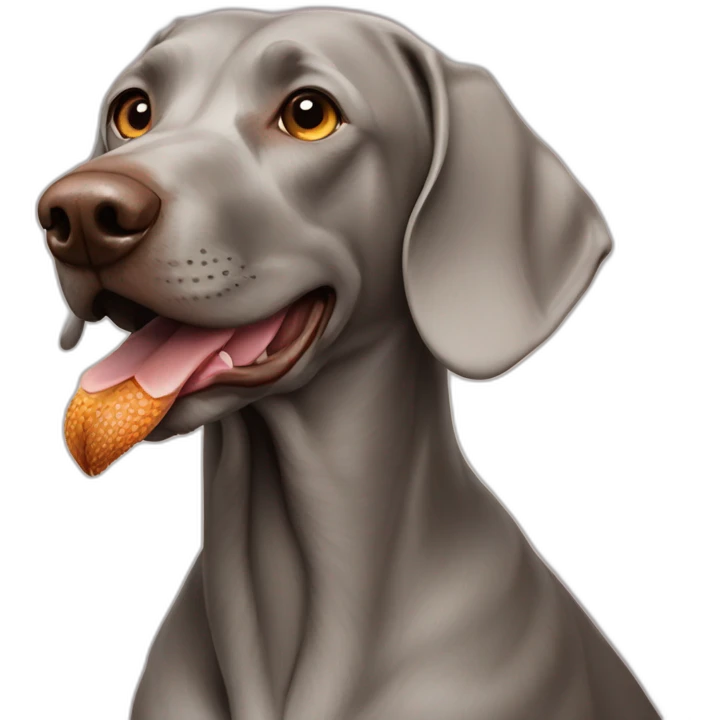 weimaraner with pheasant emoji