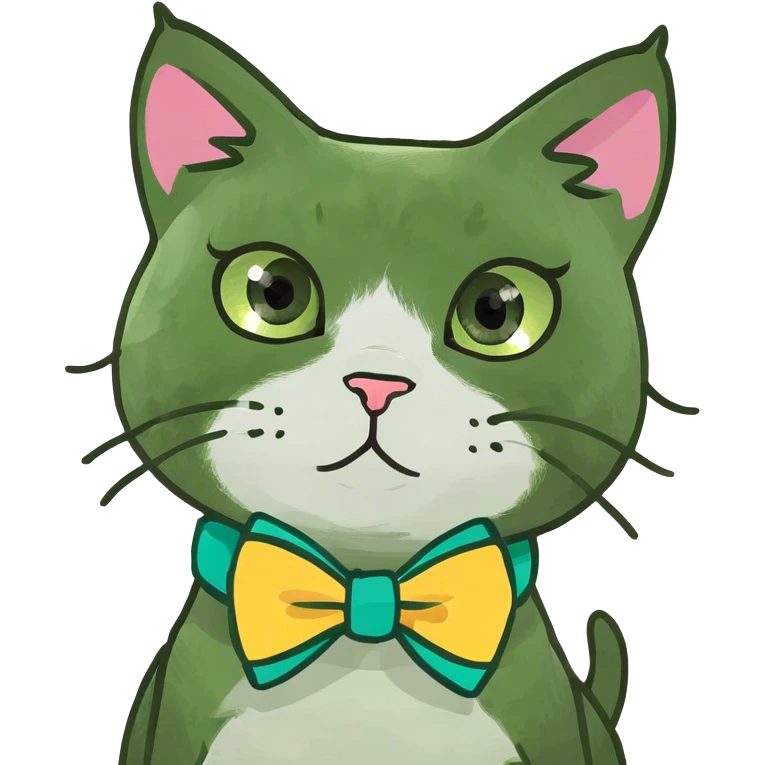 Cute cat with a bow emoji