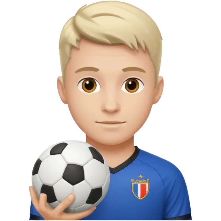 تصویر یک فوتبالیست با توپ emoji