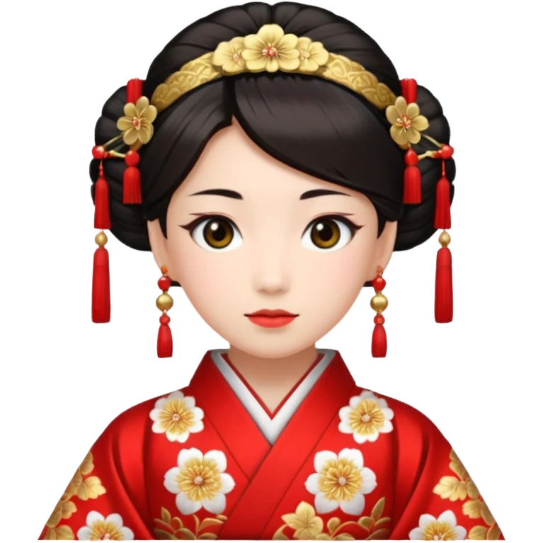 Japanese Princess with in red ceremonial robe kimono emoji