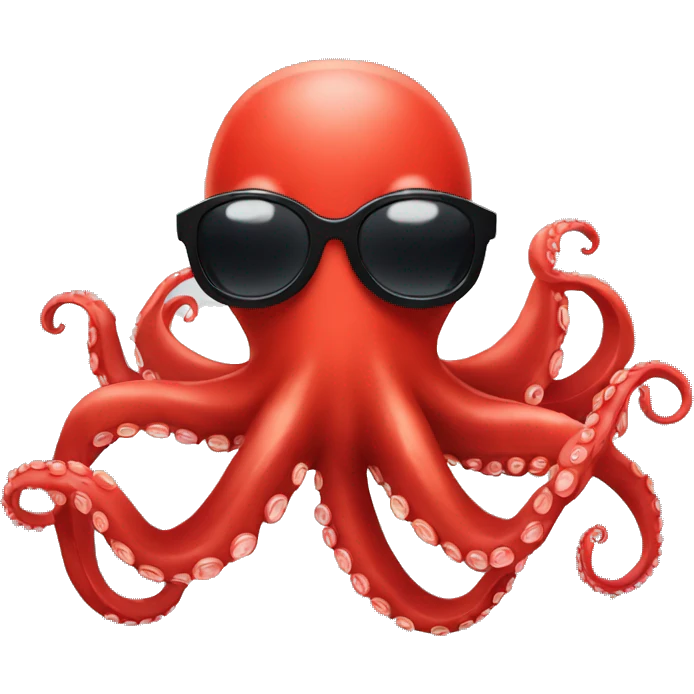 red cartoon octopus with black sunglasses emoji