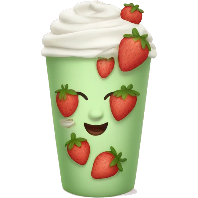Strawberry matcha latte emoji