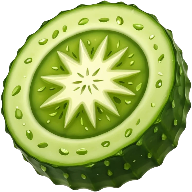 juicy round pickle slice, with wavy edges emoji