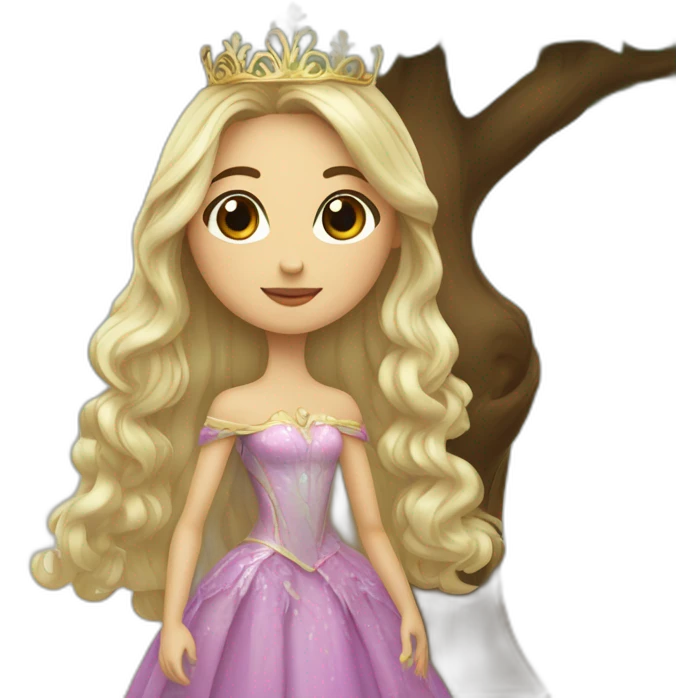 Princesa del bosque con piel de arbol emoji