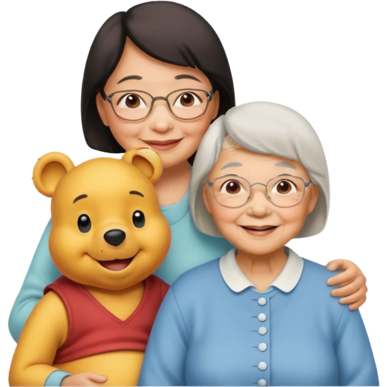 Big winne the Pooh and Asian grandma emoji