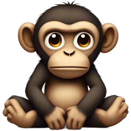 a sad monkey wth crossed arms around belly emoji