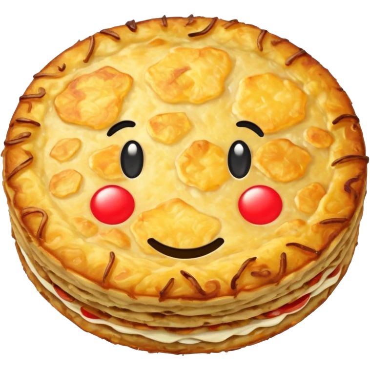 swiss rösti, round, gold and crispy emoji