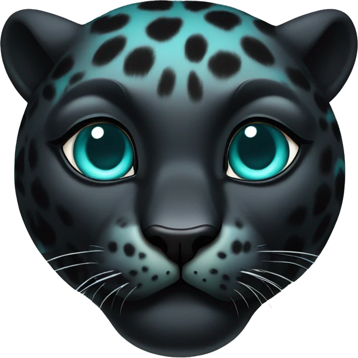 winged black leopard with turquoise eyes flying emoji