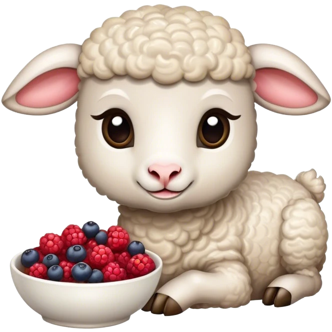 Lamb with oatmeal and berries emoji