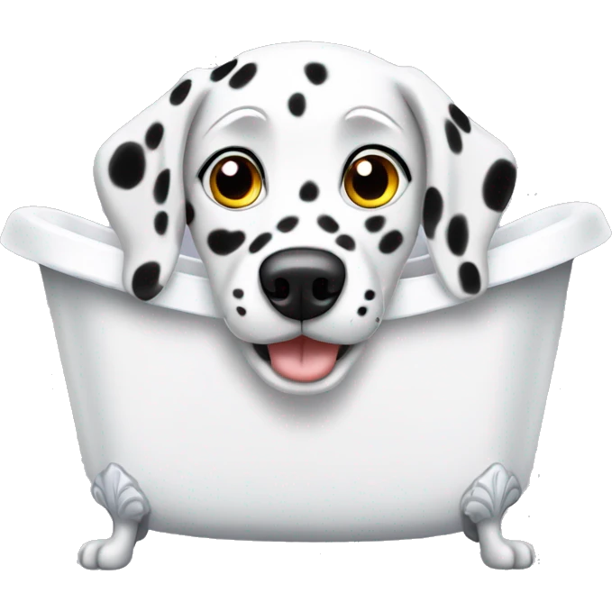 Dalmatian dog bathing in bathtub emoji