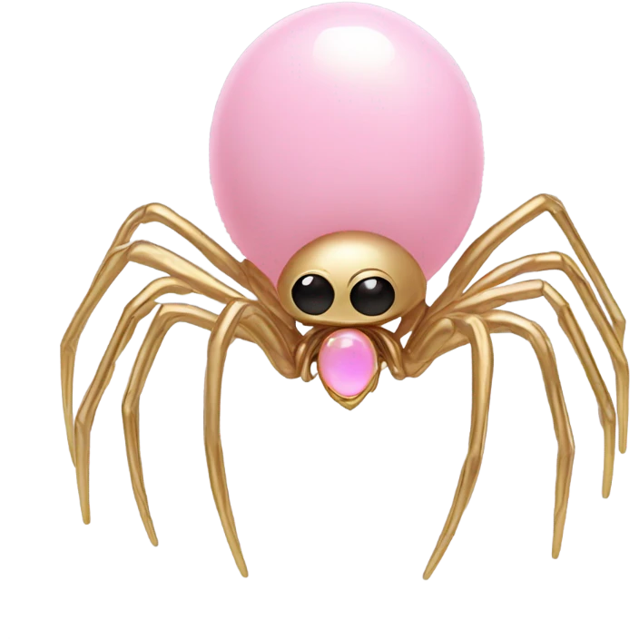 Pink Opal crystal spider gold limbs emoji